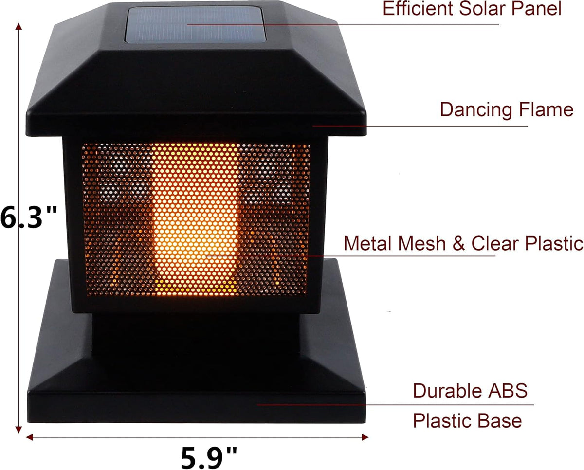 4 Pack Solar Flame Post Lights M96147