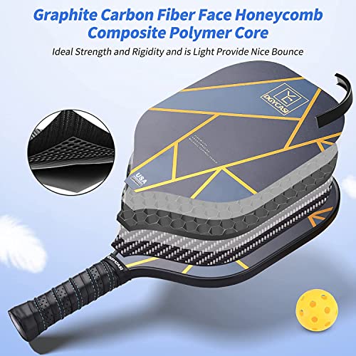 Set of 2 Carbon Fiber Pickleball Paddles with Carry Bag X884307