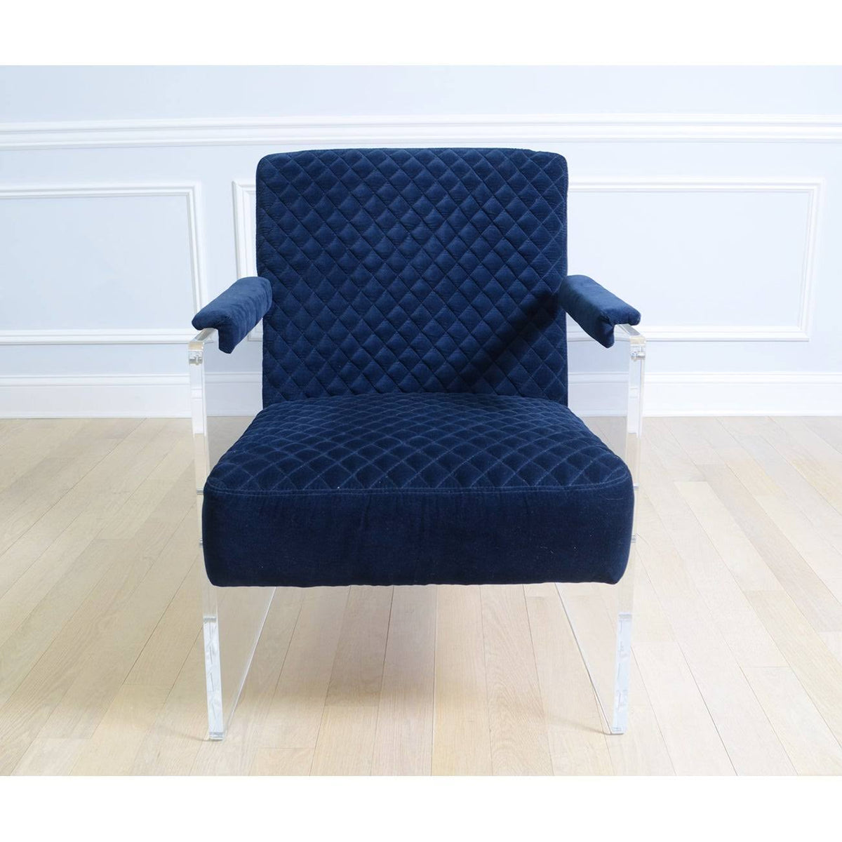 Navy Acrylic Velvet Accent Chair D30314