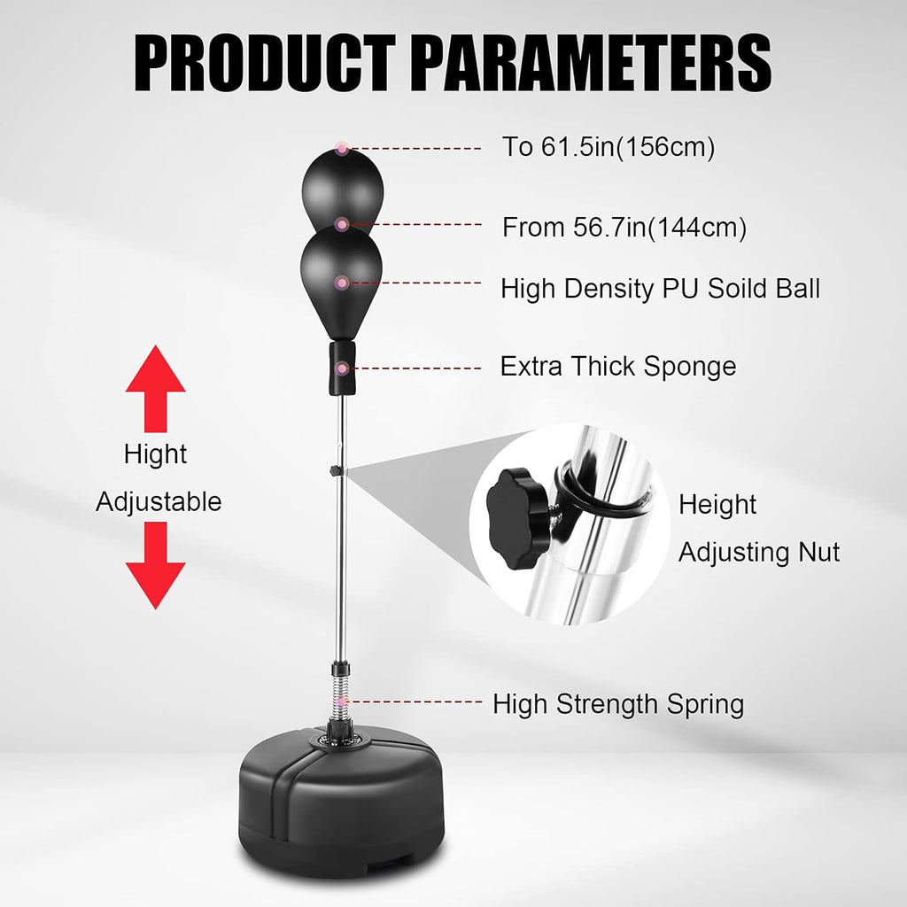 Black Reflex Bag Punching Boxing with Adjustable Height Spring X882470