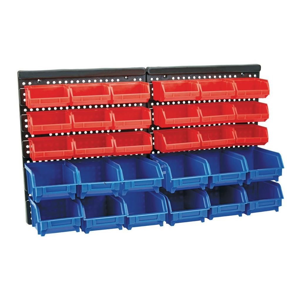 30-Bin Wall-Mount Parts Rack Q524