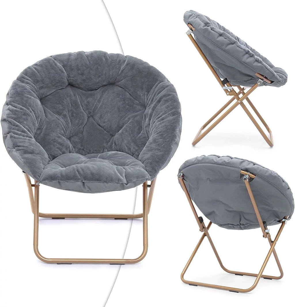 Oversized Foldable Saucer Chair with Ottoman T879