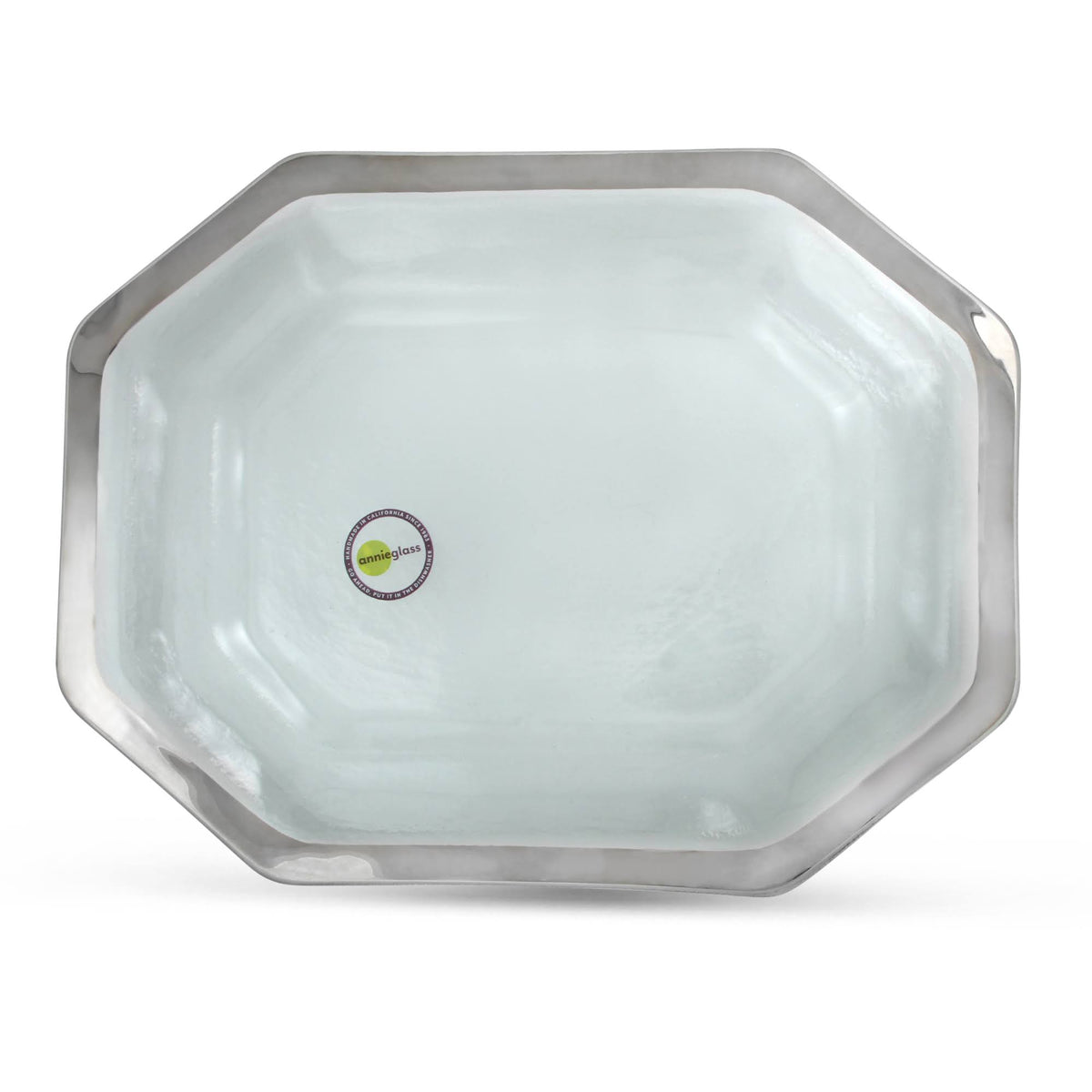 Clear Glass Steak Platter with Platinum Trim C73987