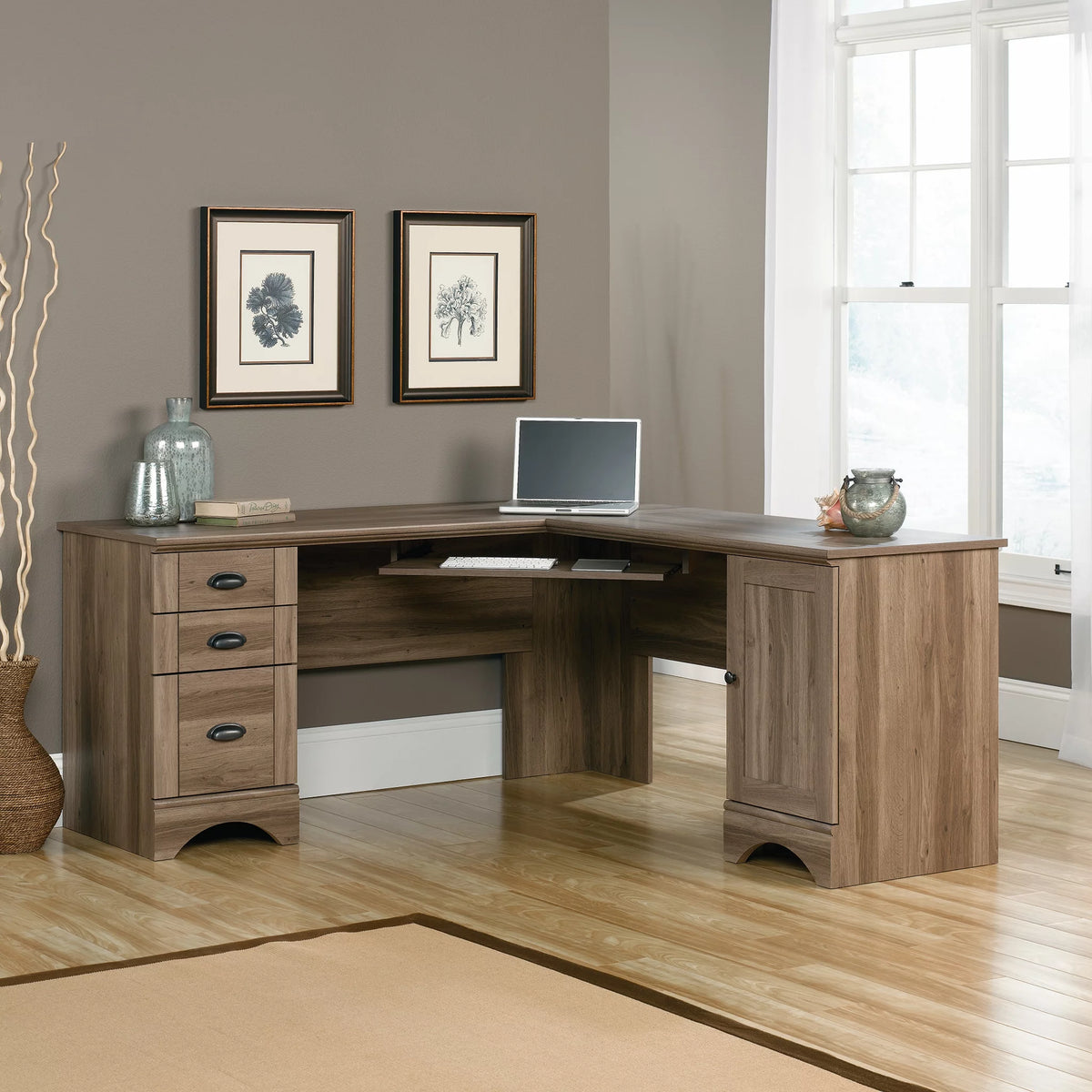 L Shaped Computer Desk with Storage U205