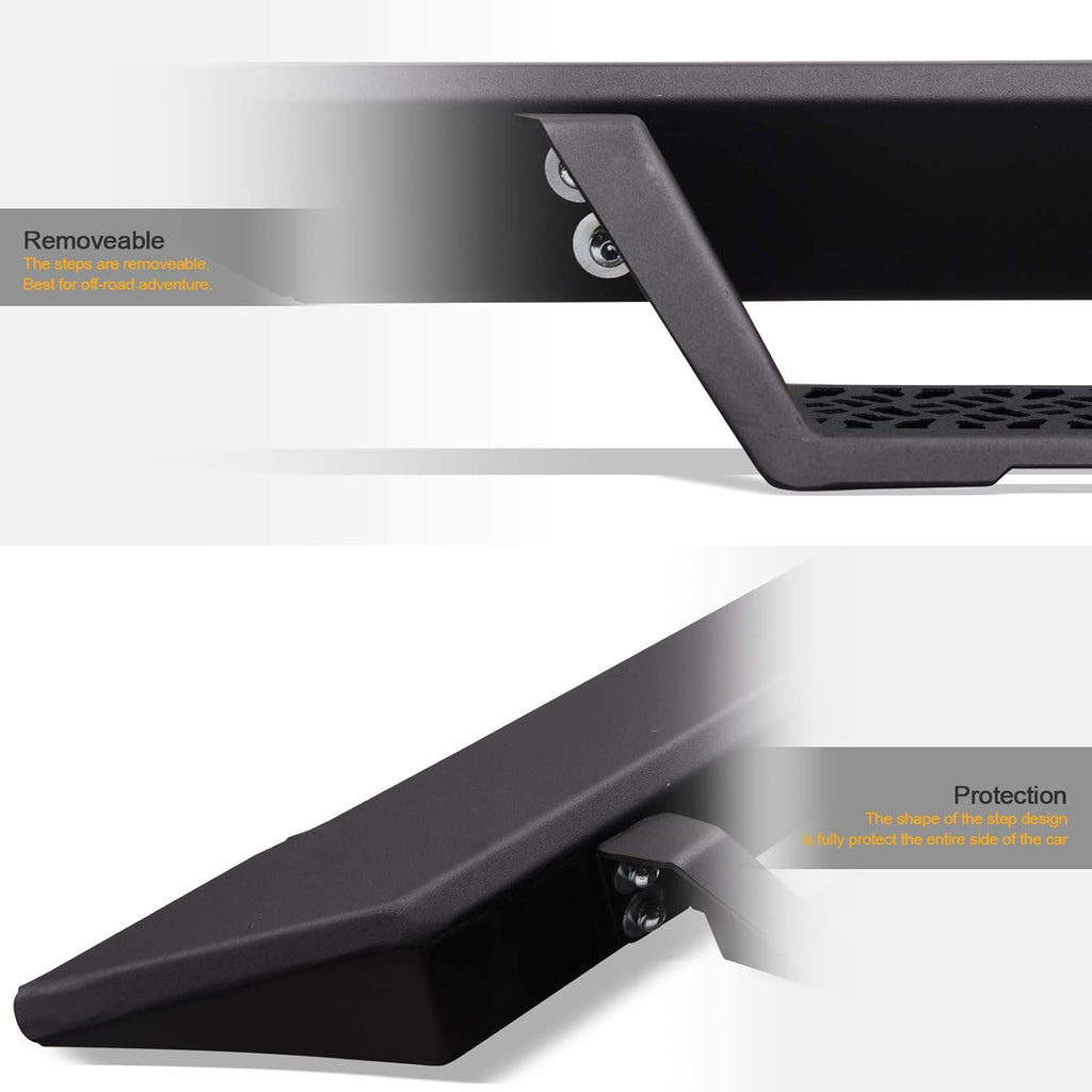 Matte Black Modular Drop Step Side Nerf Bars Running Boards A76246
