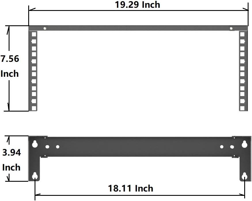 4U 19 Inches Cold Rolled Steel Wall Mountable Vertical Rack Pack of 2 F913