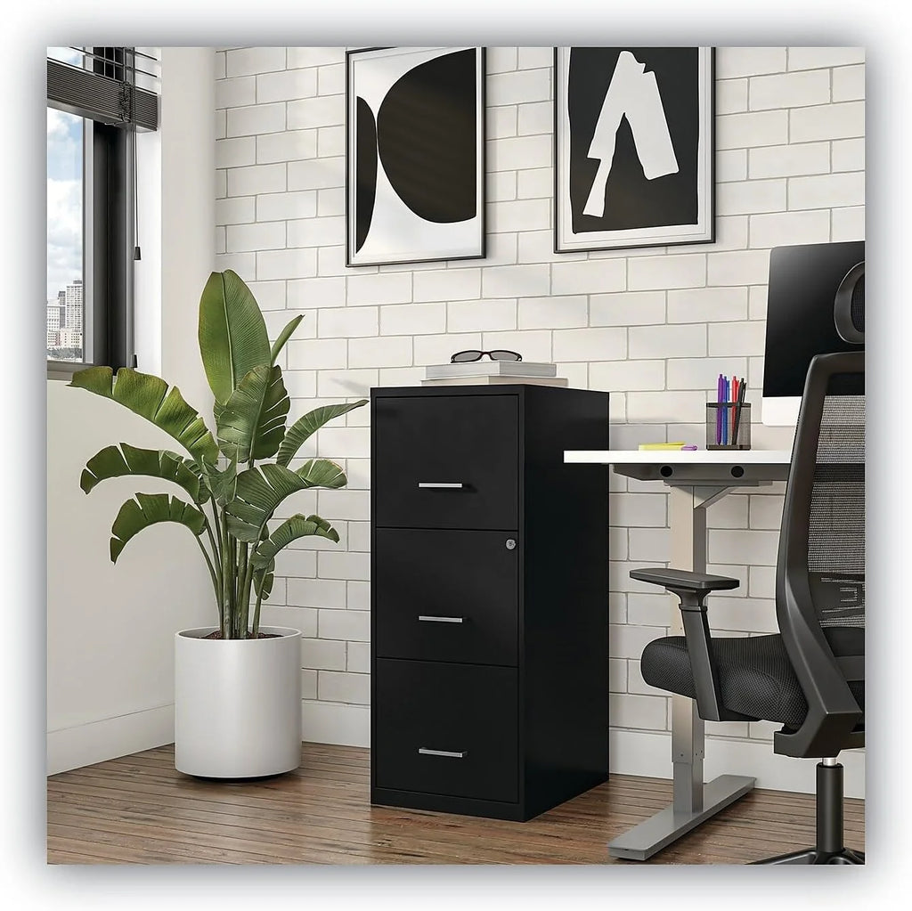 Vertical File Cabinet 3 Drawer Letter Black K784