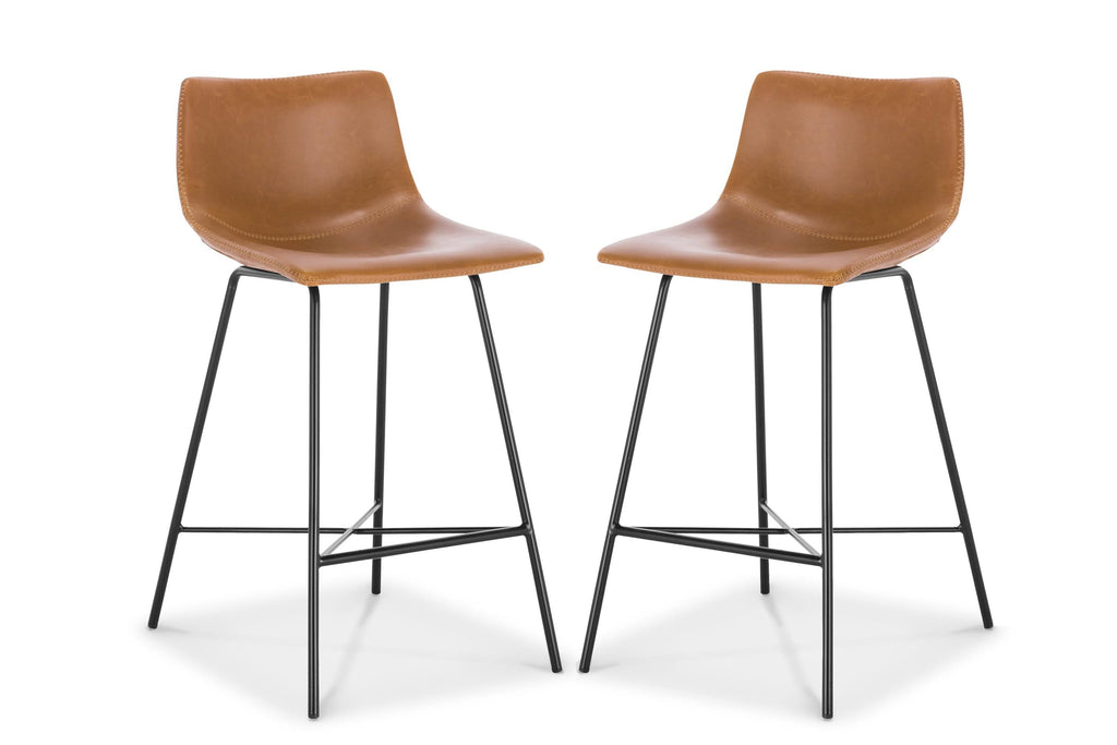 Brown Poly & Bark Counter Stool Set of 3 S3310
