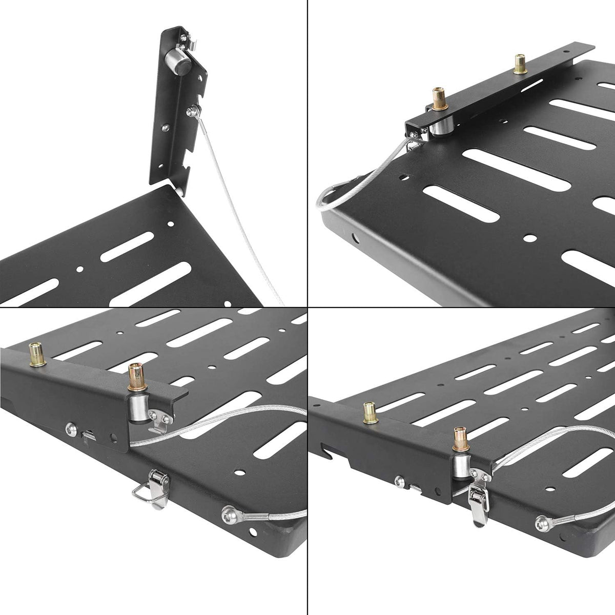 Foldable Metal Tailgate Storage Rack for Jeep Wrangler JK Pack of 2 G2624