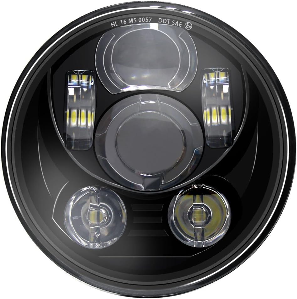 5.75 inch LED Headlight with Halo DRL Black Pack of 2 M34535