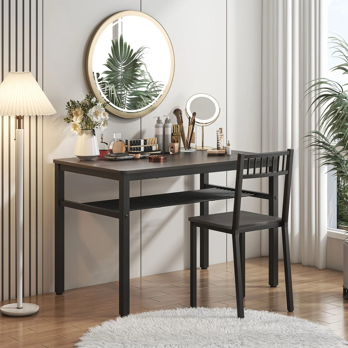 Kitchen Table and 2 Chairs with Bench Brown E559