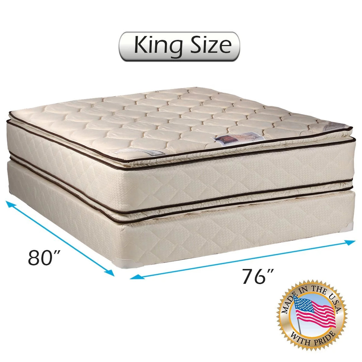 King Innerspring PillowTop Mattress Set with Protector A44343
