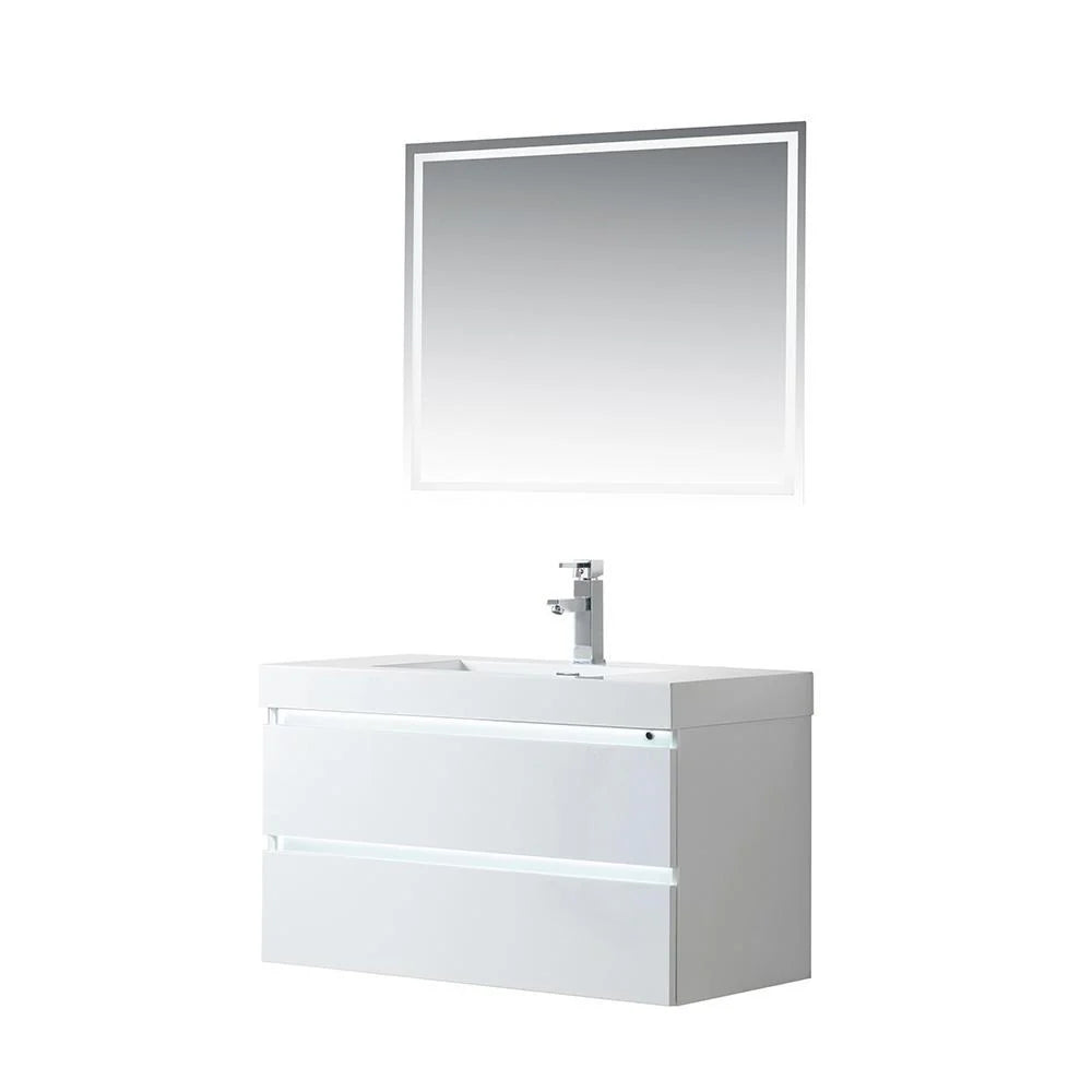36 in. Single-Sink Wall-Hung Vanity With Resin Top F6448