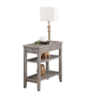 Three Tier End Table with Drawer, Light Gray E765178
