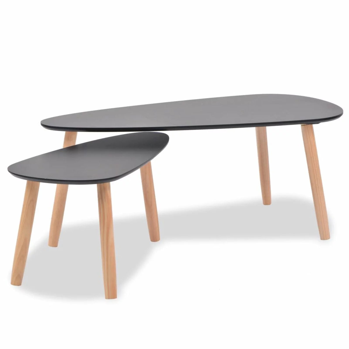 2 Piece Black High Gloss Coffee Table Set Z276294