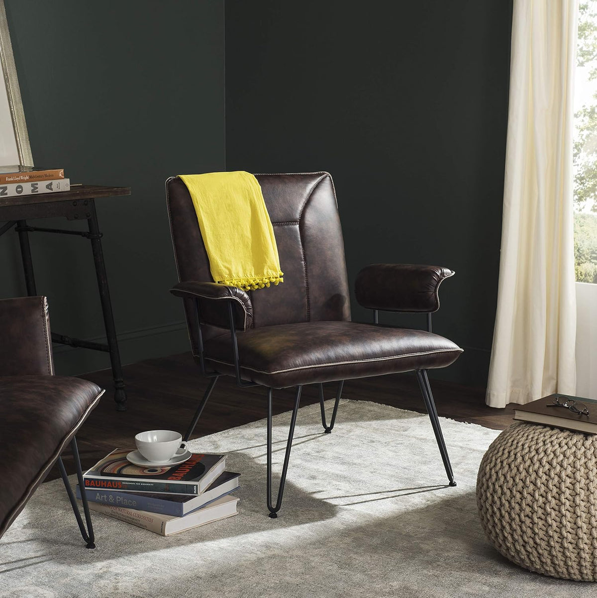Camel Brown Arm Chair F9799