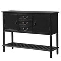 Black Console Table with 3 Drawers, Two Cabinets and 1 Shelf O8031