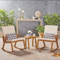 Acacia Wood Rocking Chairs with Accent Table I696