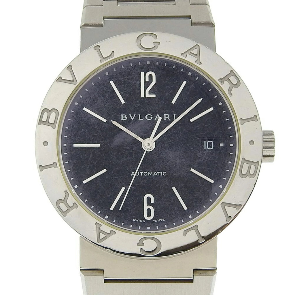 Pre-Owned Stainless Steel Automatic Winding Black Dial Men's Watch D18000