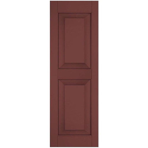 12 in. x 26 in. Exterior Real Wood Western Red Cedar Raised Panel Shutters Pair K1744