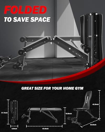 Adjustable Weight Bench 700LBS Weight Capacity R9142