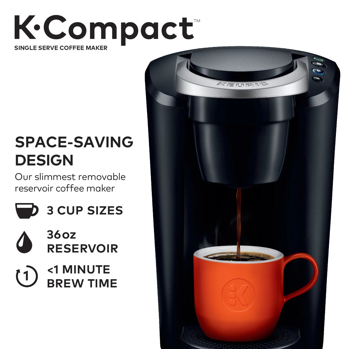 Black Single-Serve K-Cup Pod Coffee Maker J585245