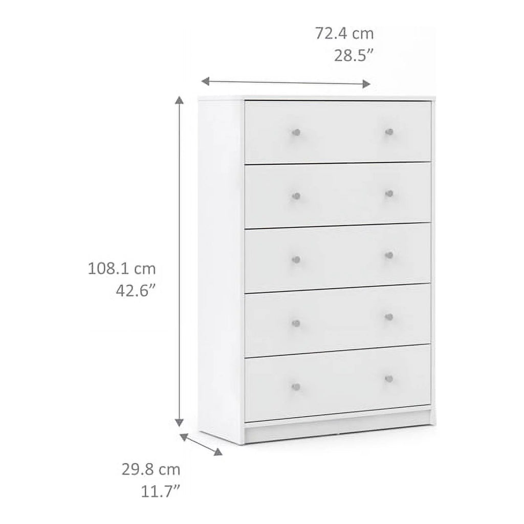 White 5 Drawer and 3 Drawer Chest Set X414
