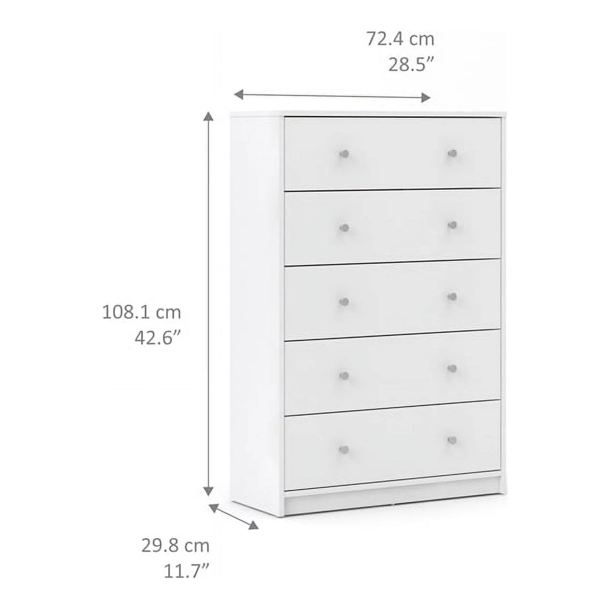 White 5 Drawer and 3 Drawer Chest Set X414