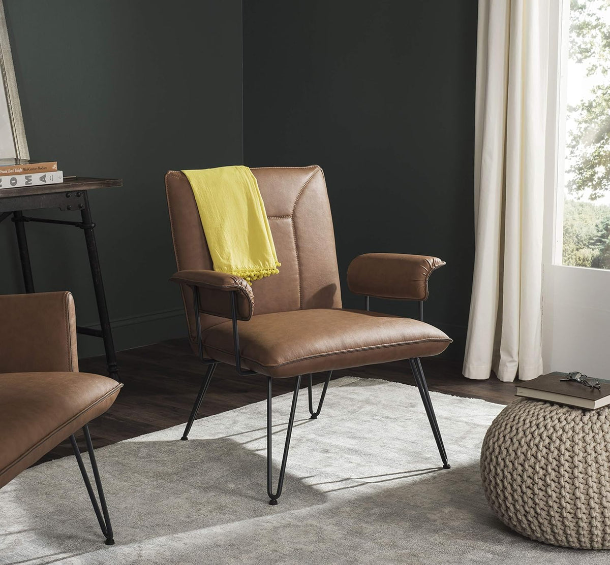 Camel Brown Arm Chair F9799