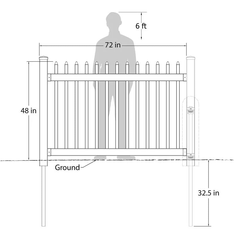 4ft x 6ft No-Dig Fence with Post Anchor & Cap H716