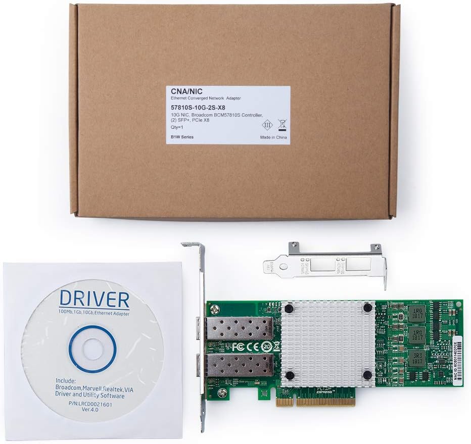 Dual SFP+ Ports PCI-E X 8 Fiber to Ethernet Server Adapter Z951996