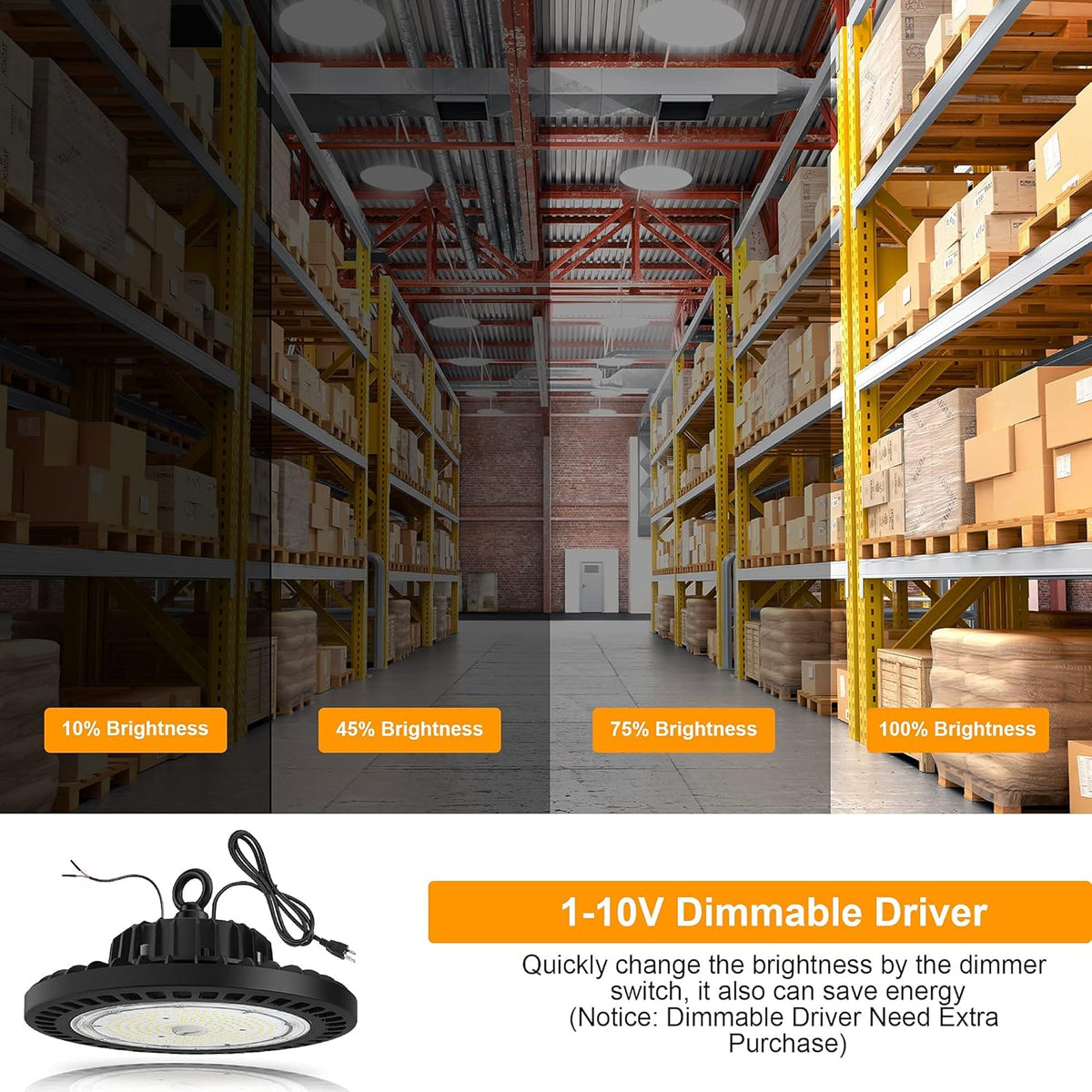 150W LED High Bay Light 5000K Pack of 2 F987