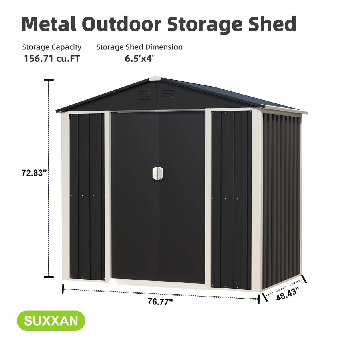 Metal Outdoor Storage Shed with Sliding Door Q494