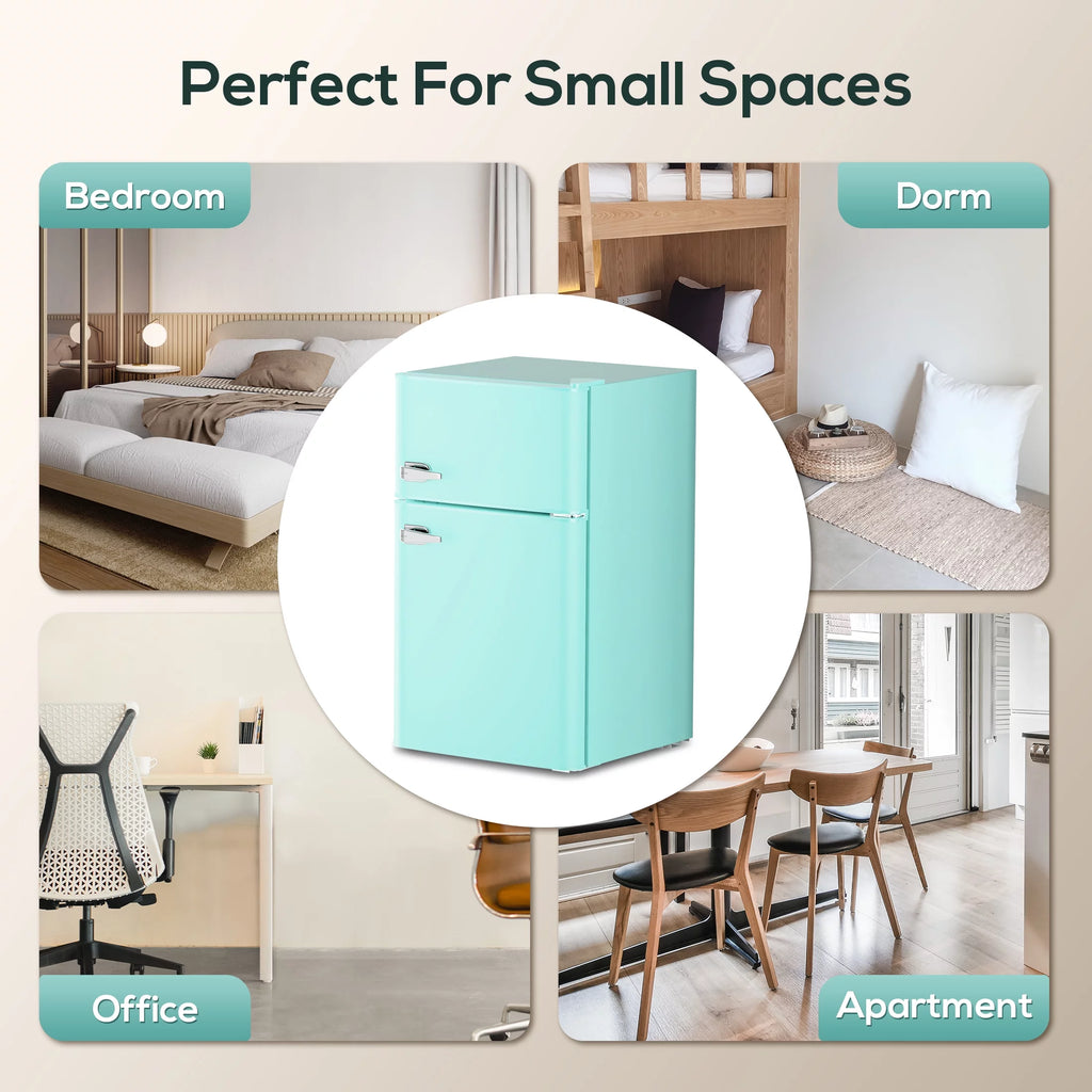 Mini Refrigerator 3.2Cu.Ft Compact Fridge 2-Double Doors with a Freezer M815