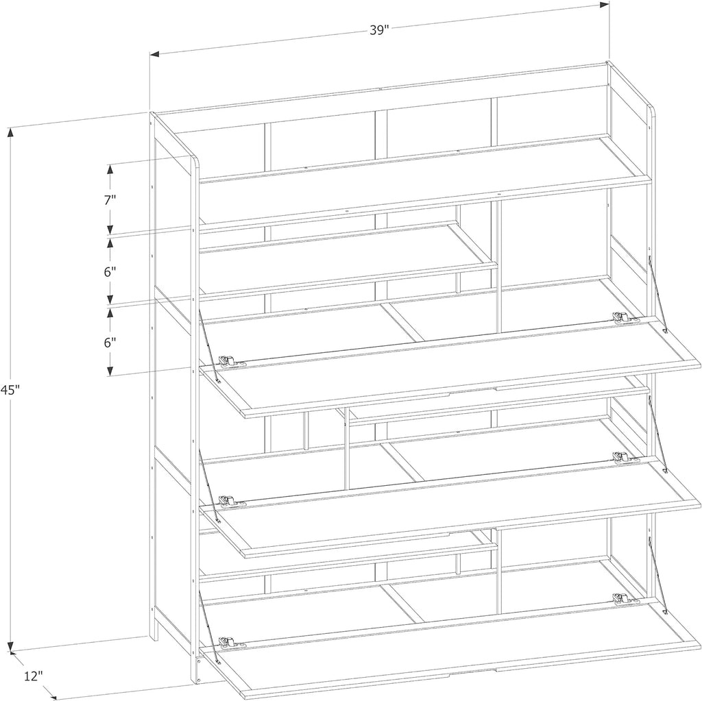 Brown 7 Tier Bamboo Shoe Storage Organizer Q284