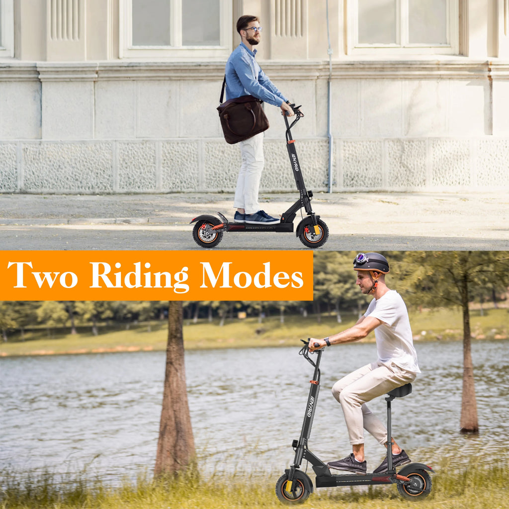 800W Electric Scooter with Removable Seat, 10" Off-road Pneumatic Tires, 330lbs Weight Limit Black Q465944