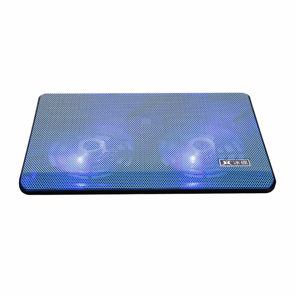 Blue Double Fans Laptop Cooling Pad with Two USB Ports O81175