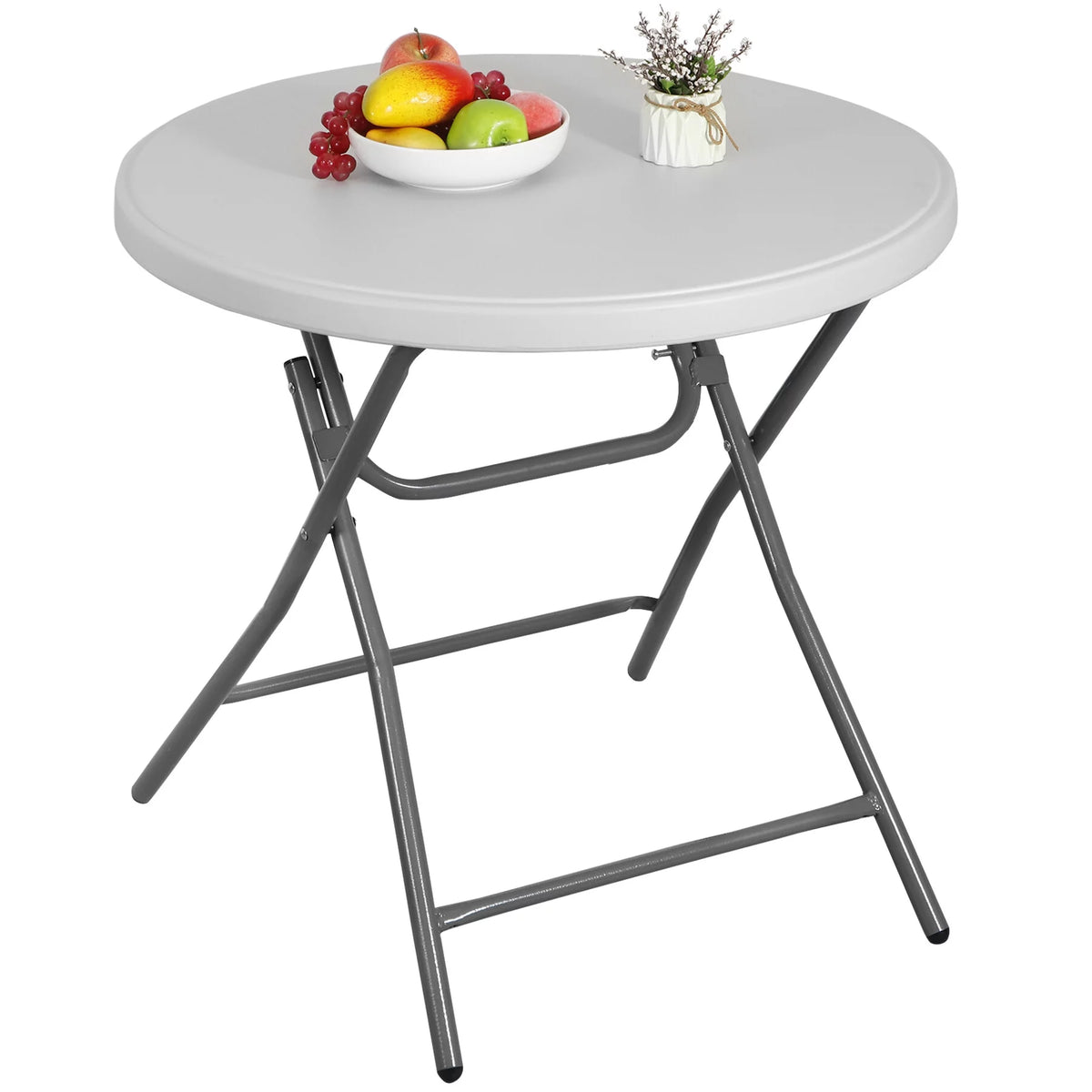 White 32" Round Plastic Dining Table Y633