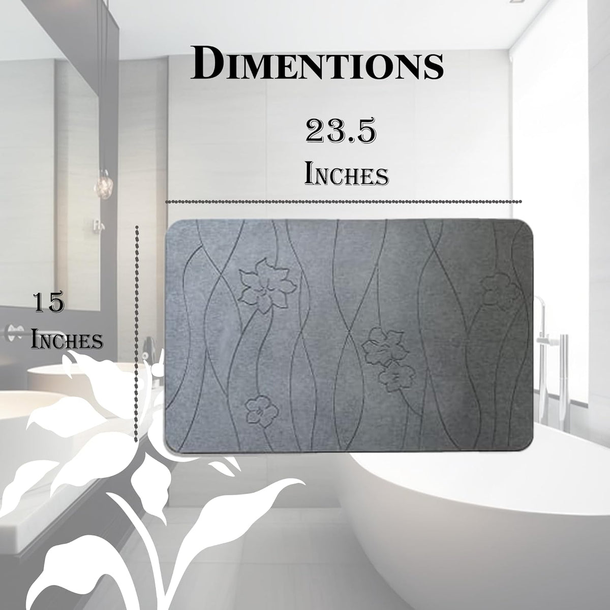 Non-Slip Diatomaceous Earth Stone Bath Mat S901
