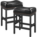 Set of 2 Black Faux Leather Bar Stools E52348