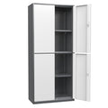 Metal Storage Cabinet with 4 Lock Doors and 4 Adjustable Shelves, 74" Tall Rolling Cabinet M1827