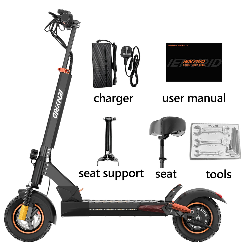 800W Electric Scooter with Removable Seat, 10" Off-road Pneumatic Tires, 330lbs Weight Limit Black Q465944