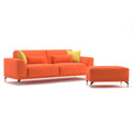 Modern Sofa with 4 Pillow Set and Pouf Ottoman L744