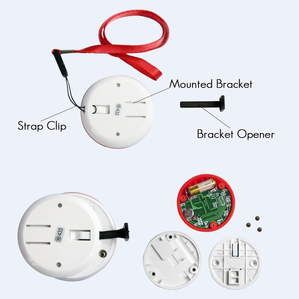 Wireless Calling System with 5 PCS Waterproof Call Buttons and 1PC Display Receiver W840347
