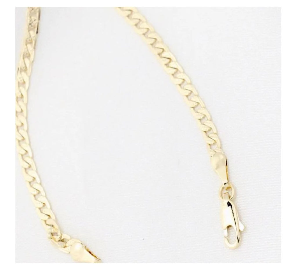 14K Bonded Gold Cuban Chain Necklace with Rose Cross Charm Y111657