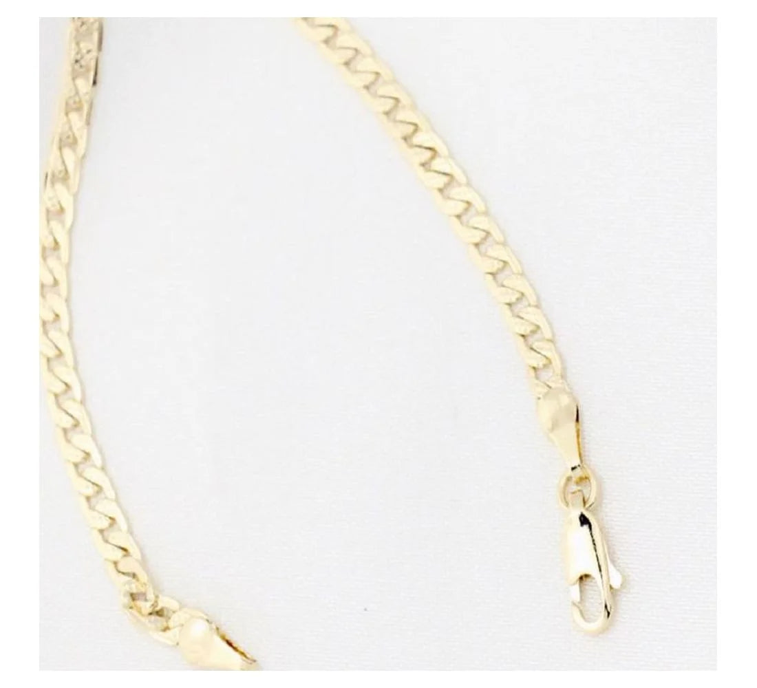 14K Bonded Gold Cuban Chain Necklace with Rose Cross Charm Y111657