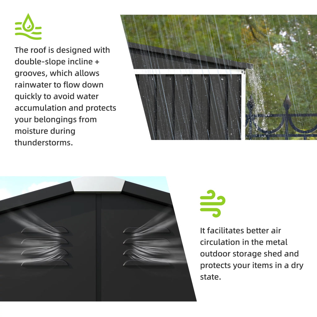 Metal Outdoor Storage Shed with Sliding Door Q494