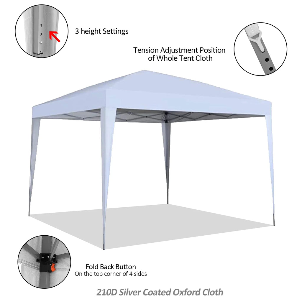 3 x 3m Four Sides Waterproof Tent White F2584