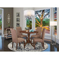 5 Piece Round Table with Fabric Parson Chairs M535167