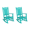 Plastic Outdoor Rocking Chairs Set of 2, Turquoise V347